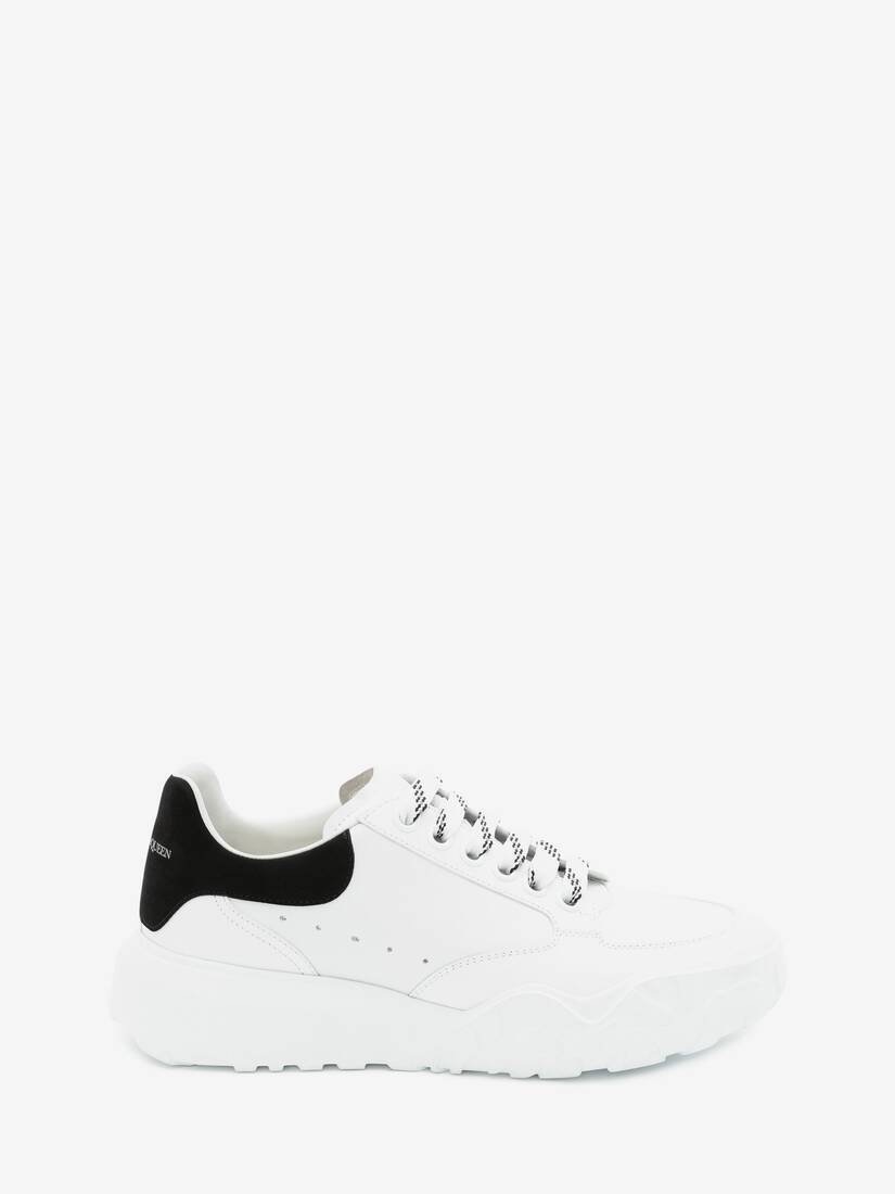 Zapatillas Alexander McQueen Court Trainer Mujer - Blancos/Negros - Mexico 793-LVAHTD